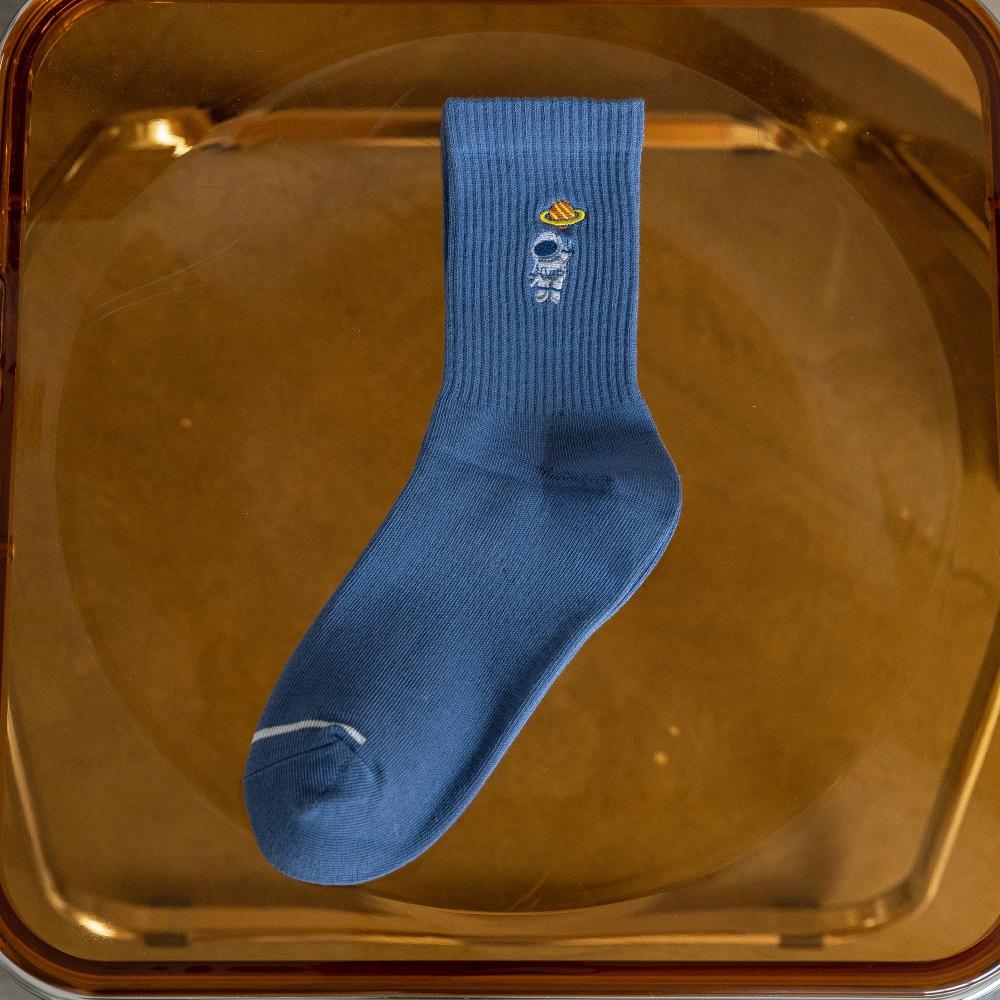 New Fashion Funny Men Women Embroidery Astronaut Space Soft Cotton Socks Hipster Streetwear Unisex Sokken Dropship