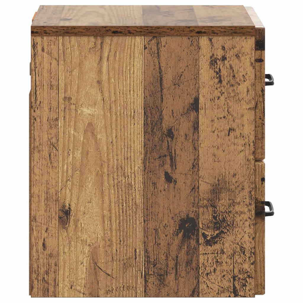 Wall Mounted Nightstand 2 pcs Reclaimed Wood Look 34.5 x 33 x 40 cm