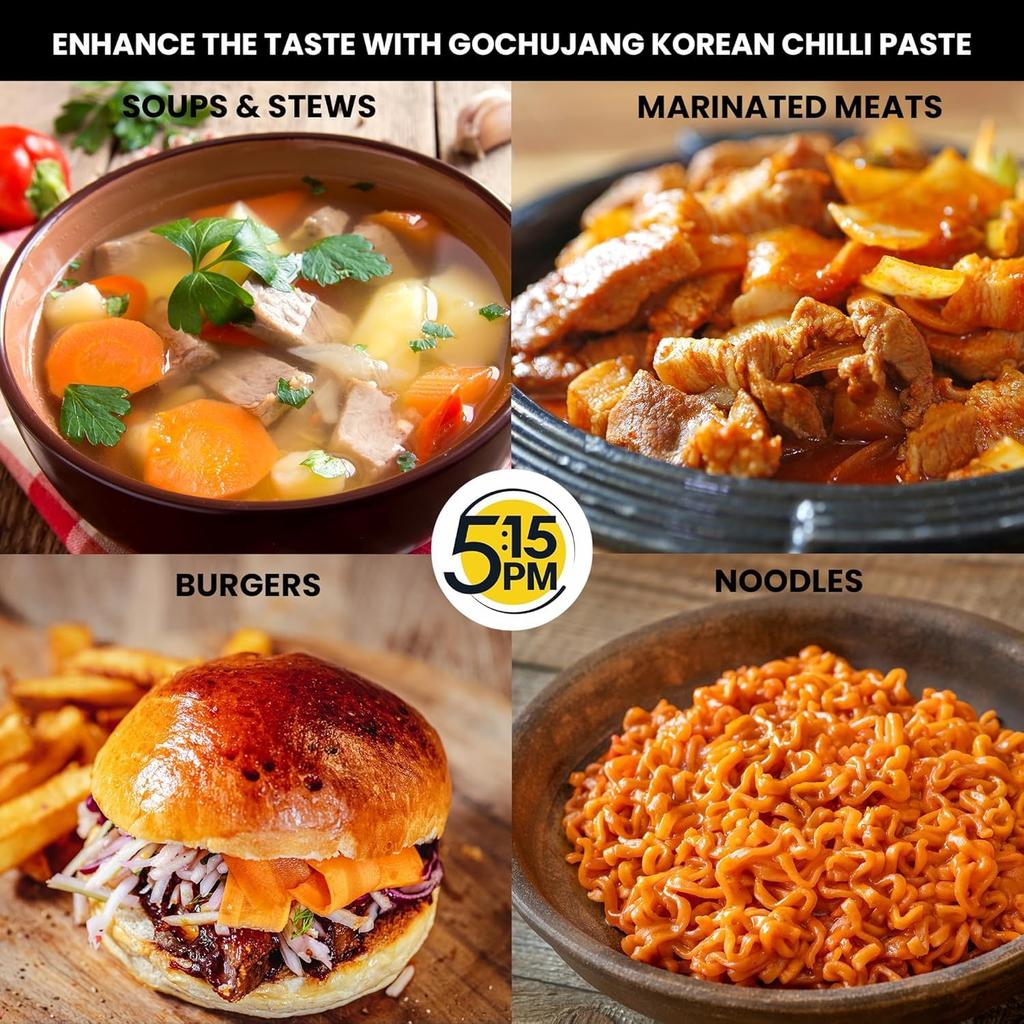 5:15PM Gochujang Koreanische Paste 200 g Süß Herzhaft Scharf Heiß Chilisoße Zum Kochen Marinaden Und Dips Rezepte