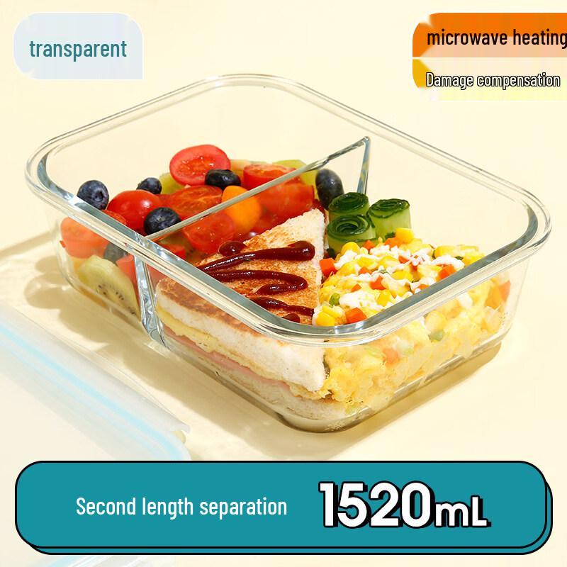 ZISIZ Extra Large Capacity Glass Lunch Box