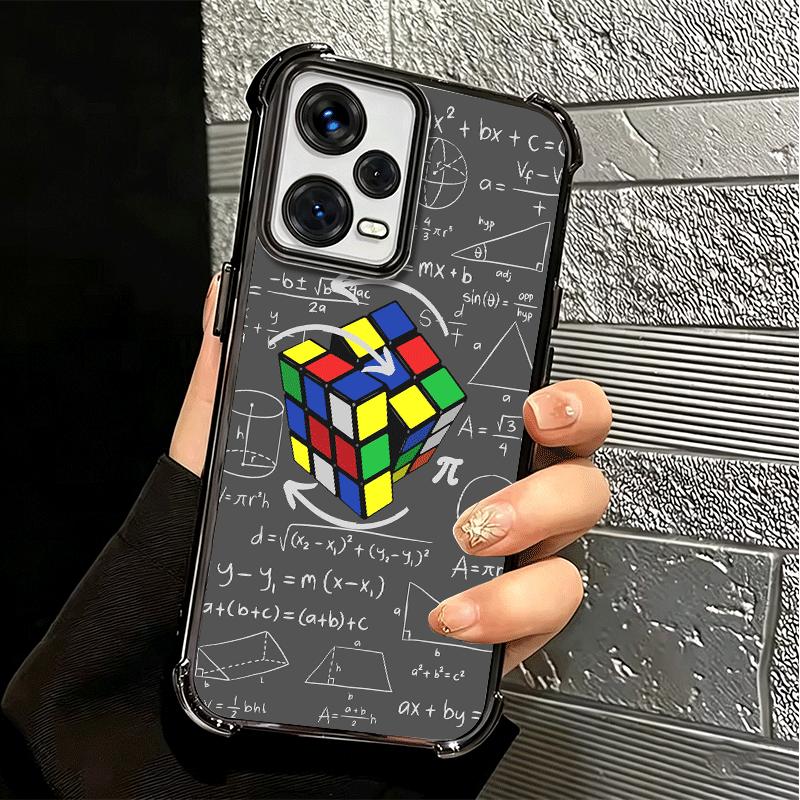 Rubik Cube Formula Spoofs Math Soft Phone Case For Xiaomi Redmi Note 14 15 Pro Plus 13 12 11S 11T 5G 10 9S 9 Plating Anti-Fall F