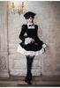 MODKOKU Gothic Lolita Neat and Jabot Ruffle Princess Long Size S Dress, Women's, 3-Layer Tiered, Clean, Ribbon, Lace, Lace-Up, Dress, Dreamy, Cute,