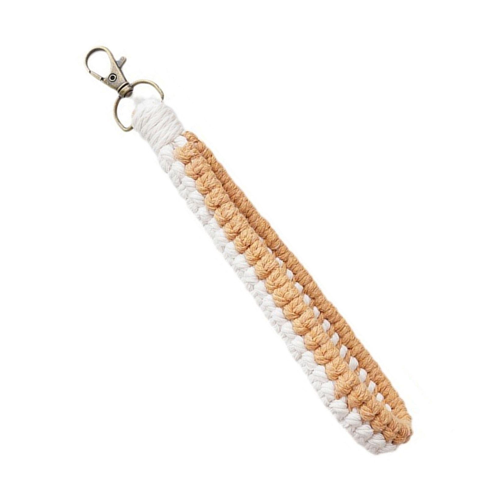 

Брелок ручной работы из хлопковой веревки, цветной плетеный браслет, мягкий плетеный брелок для ключей, аксессуар для мужчин и женщин 2