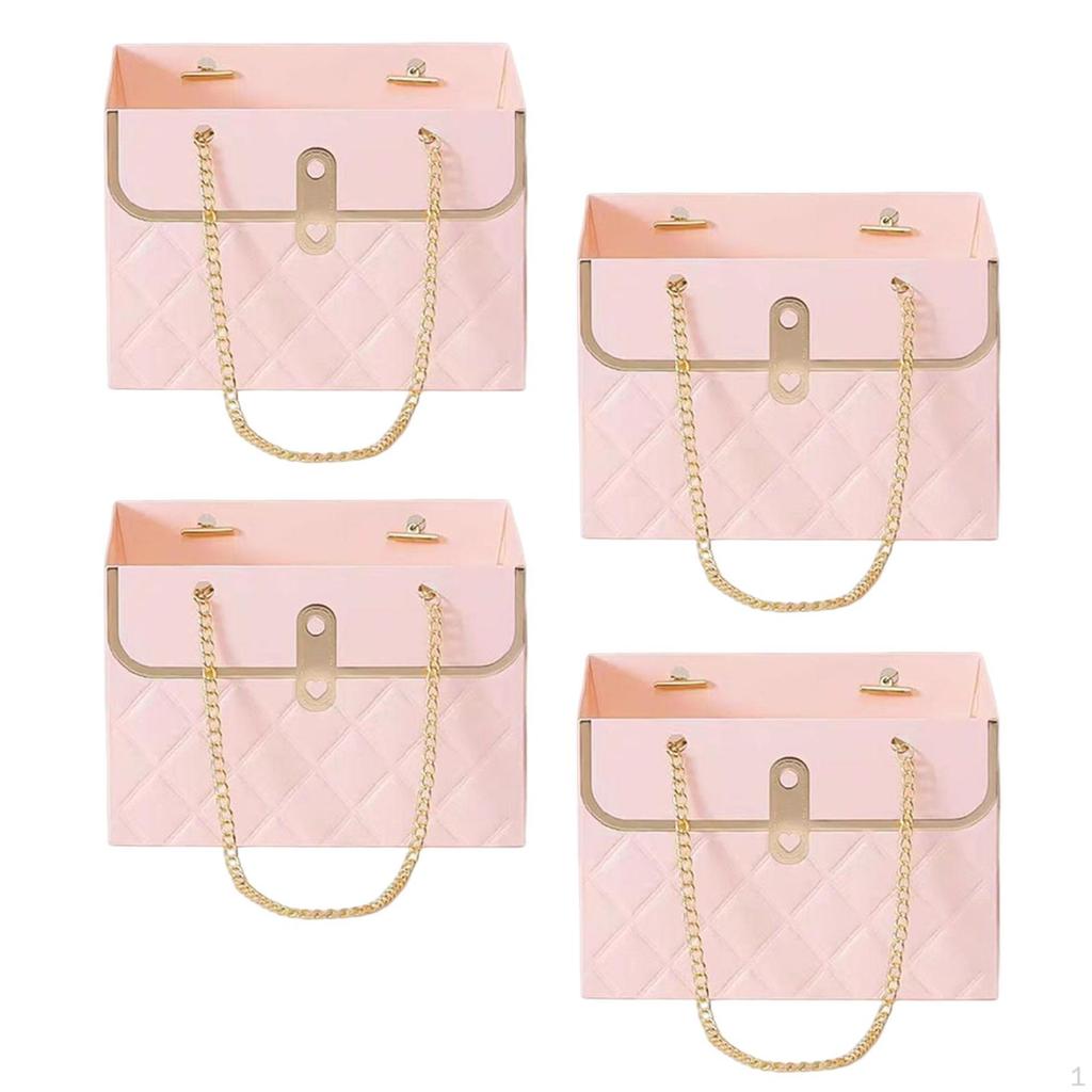 4 Pieces Flower Box Wrapping Supplies Paper Bag Flowers Present Storage for Mother