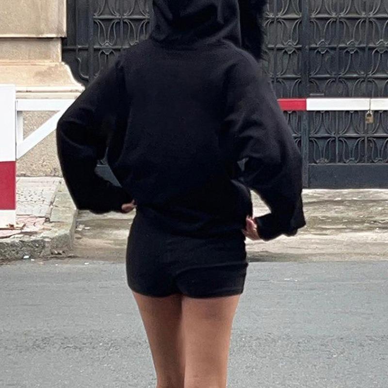 Γυναικεία Ρετρό Ζακέτα Φούτερ με Κουκούλα και Γιακά Γούνας, Φαρδιά, Καθημερινή, Patchwork Spice Girls, Καρντιγκάν Τοπ