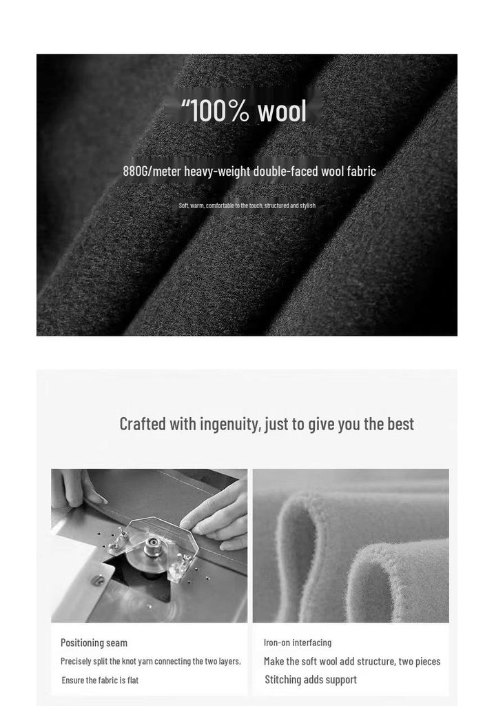 2025 High-End Double-Sided Wool Jacket with Suit Collar - Versatile Women's Fashion for Spring & Autumn