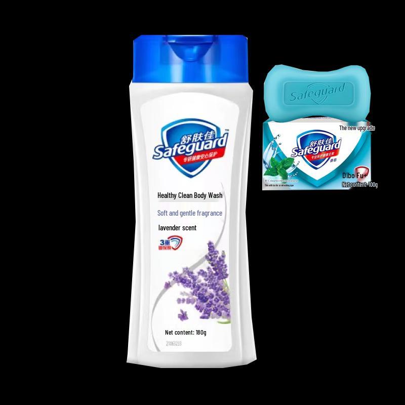Safeguard Lavender Shower Gel 180g + Peppermint Soap 100g Set