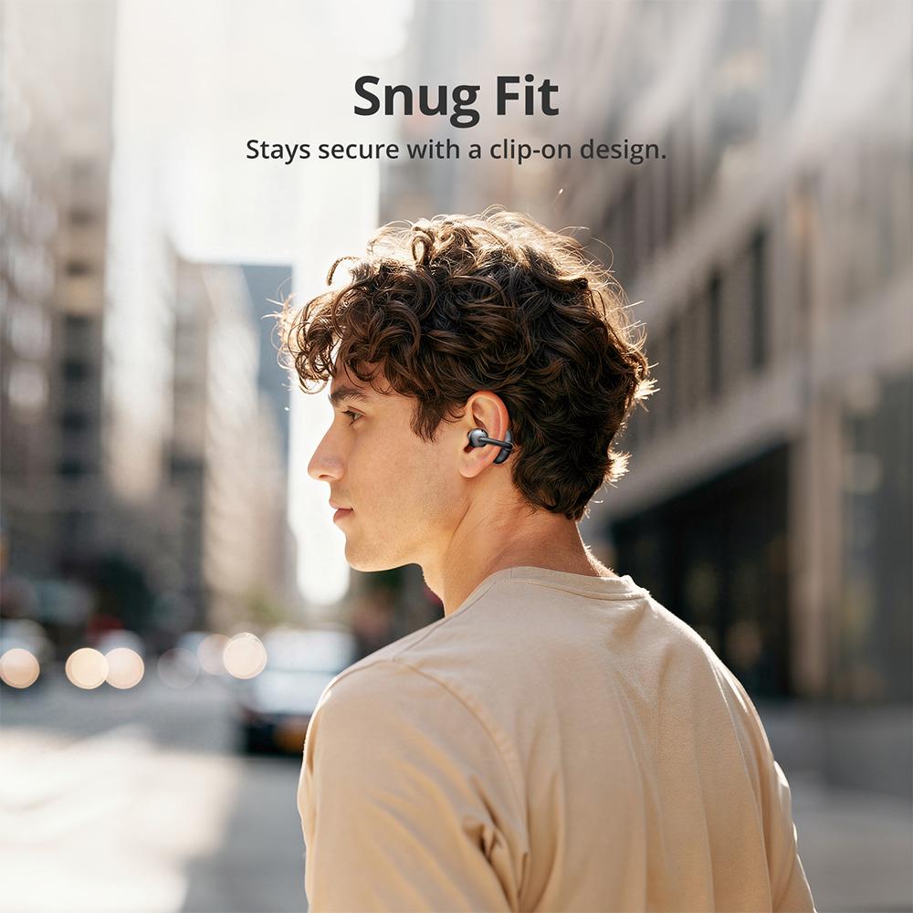 Tronsmart OpenFly Clip Open-Ear-Kopfhörer – Titan-Speicherdraht C-Brücke, 24h Akkulaufzeit, KI-ENC-Anrufe & IPX5 für Workouts & ganztägigen Komfort