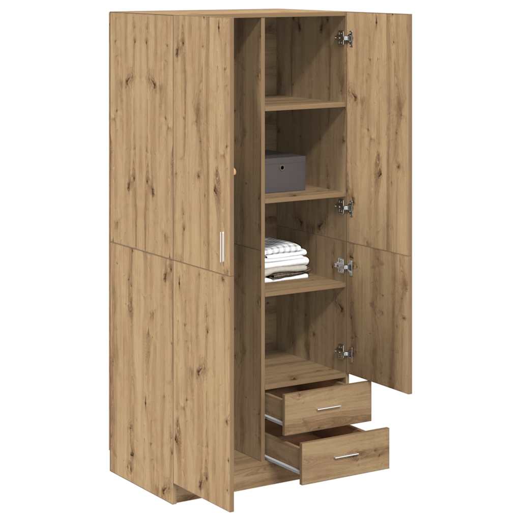 Vidaxl Kleiderschrank, Artisan Eiche, 80x52x180 cm, Holzwerkstoff