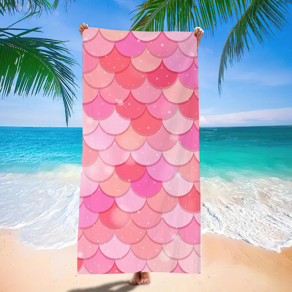 Popular Beach Towels, Mermaid Beach Towels, Multi-Functional Microfiber Quick-Drying Absorbent Beach Towels 130x80 (microfiber)