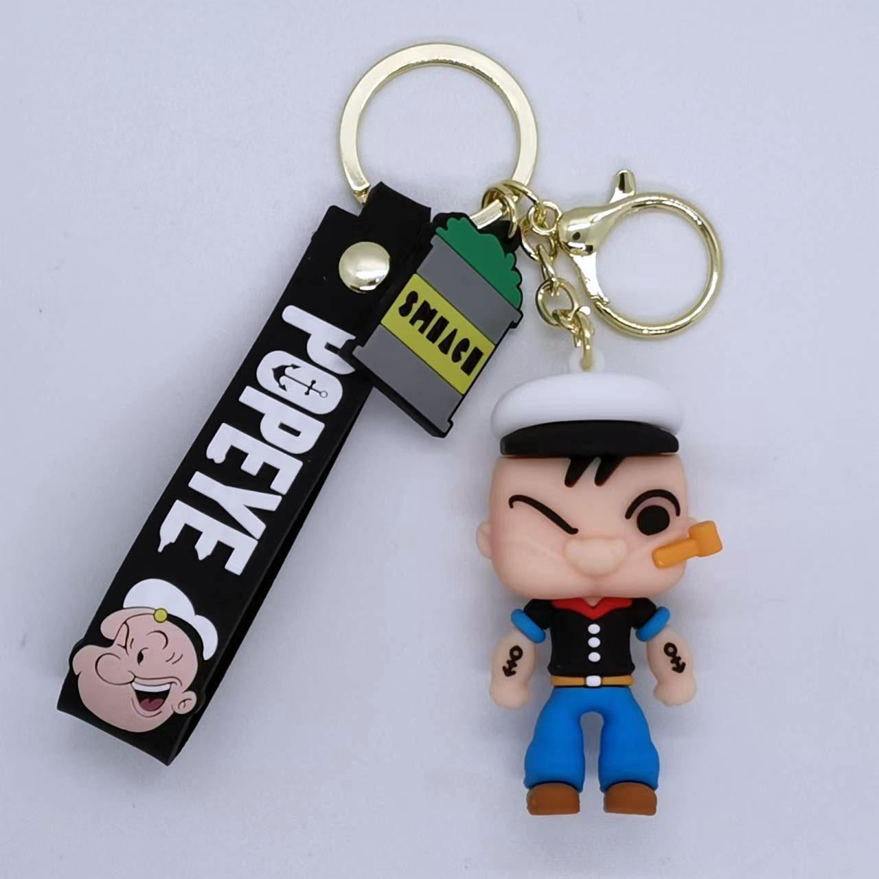 

Creative Popeye Cartoon Keychain Pendant for Bags and Cars opp