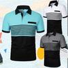 High End Men's Top Spring Summer Short Sleeved Casual Sports Comfortable Loose Breathable Stripe Contrasting Color T-shirt Polo Shirt Yasheng