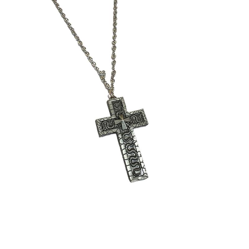 

Изысканное двухслойное ожерелье-подвеска в форме креста и змеи для мужчин и женщин, персонализированное панк-ожерелье, ювелирные аксессуары, подарки