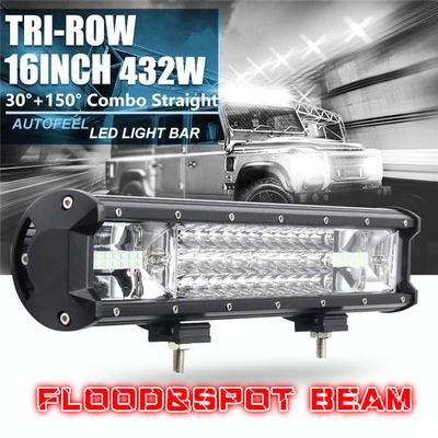 7INCH 360W LED LIGHT BAR SPOT FLOOD COMBO BEAM TRI ROW SUV 4WD DRIVING OFFROAD