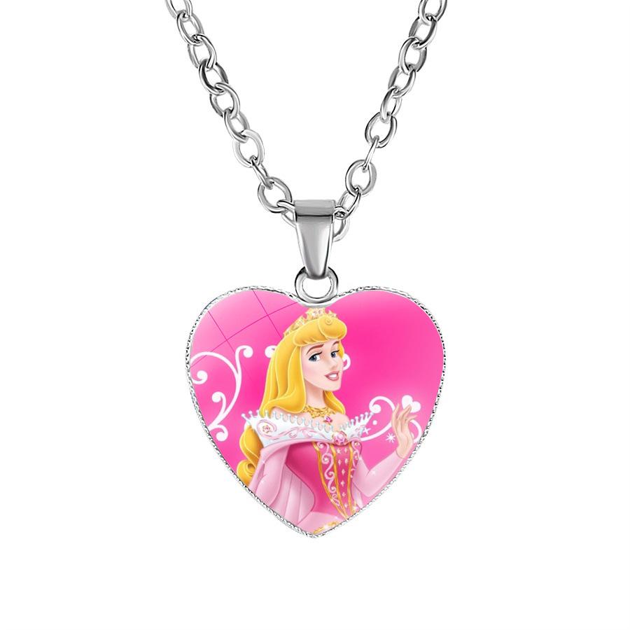 Collana Principessa Disney Frozen Bambini Anime Figure Principessa Elsa Anna Ciondolo Amore Gioielli Accessori Regalo Compleanno Bambini