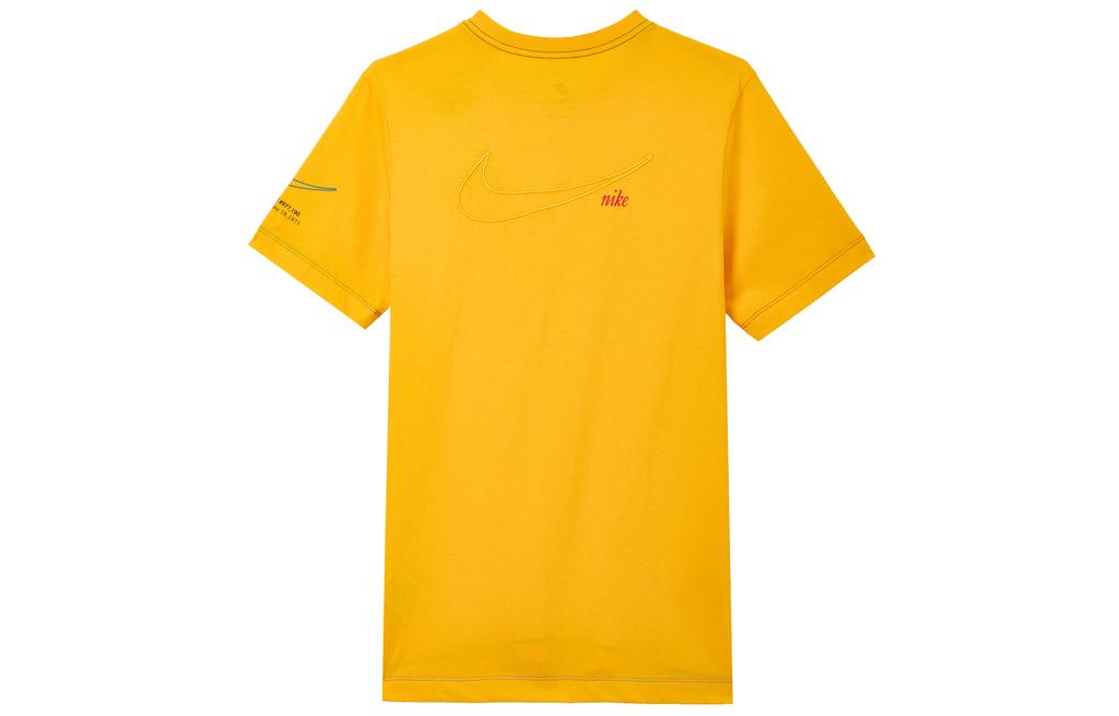Nike T Shirts Men's Gold Crew Neck Moderate Straight Fit DJ1394-739