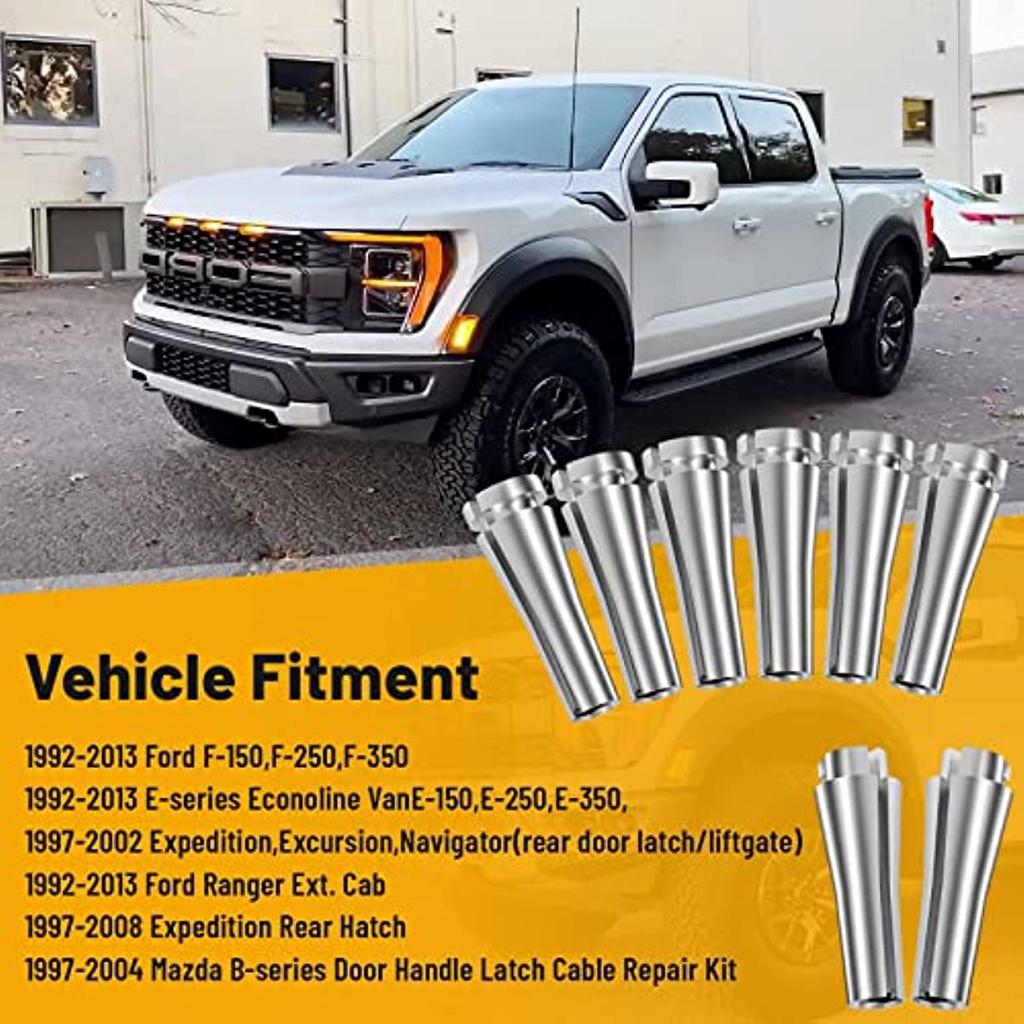 8 Ends Ford Door Latch Cable Repair Kit - Aluminum Latch Lock Cable Ends Repair Tool For Ford F-150 F-250 F-350 E-series Ranger Expedition Excursion
