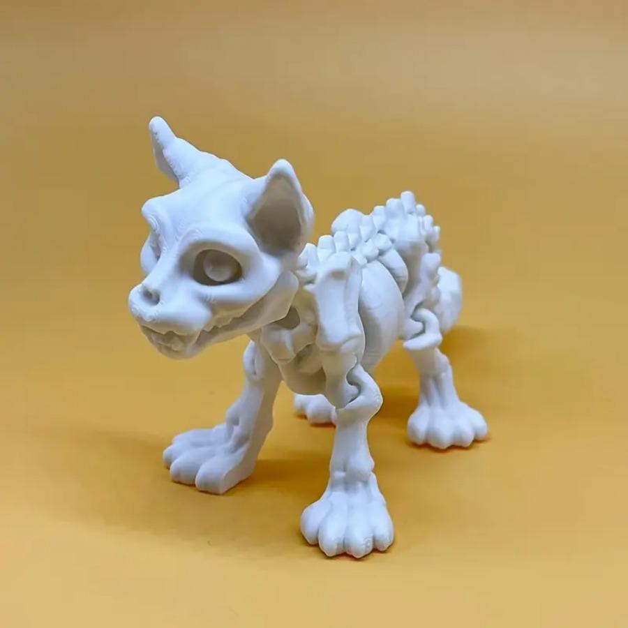 3D Printing of Halloween Skeleton Cat Statues, Skull Cat Head Decorations Ideal Gifts for Cat Enthusiasts, Halloween Decorations