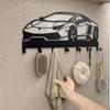 Modern Black Metal Key Holder Wall Mount Entryway Organizer Car Keys Mail Rack Hallway Front Door Foyer Home Decor Durable Sleek Wall Hooks
