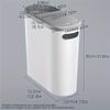 Slim Trash Can with Lid Press Type Narrow Gap Waste Bin for Bathroom Kitchen Living Room Bedroom Space Saving