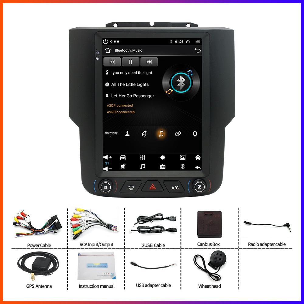 Compatible 13-19 Dodge Ram Android Large Screen Navigation System with Integrated Backup Camera