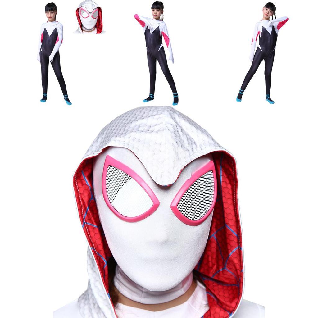 Vibrant Spider-man Into The Spider-verse Gwen Stacy Kids Costume Jumpsuit For Playful Adventures