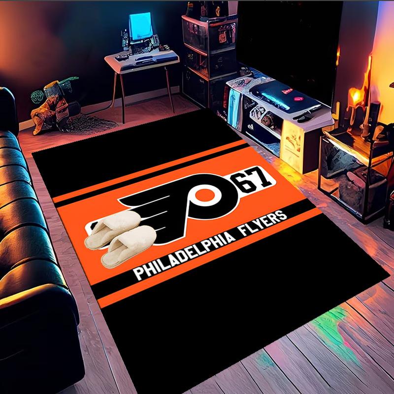 Flyers Hockey Logo Art Area Rug Suitable for Indoor And Outdoor,Carpets for Kitchens, Homes, Offices, Living Rooms,Home Decor,Christmas Gift