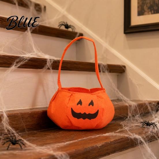 Kinderfreundliche Leckerchentasche oder Eimer Süßigkeiten Kinder für Halloween Kürbis Kleiner Trick Vlies Weicher Gesichts-Korb mit Griff Party