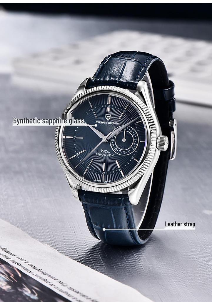 Bojani Paganidesign 1689 Men's Watch with Stainless Steel and Genuine Leather Strap
