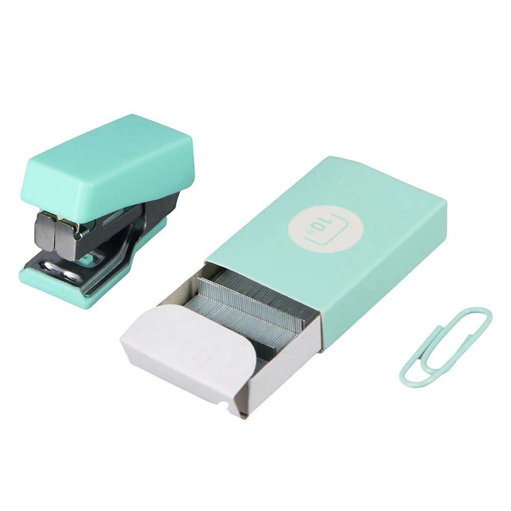 Morandi Color Student Paper Binder Mini Stapler Stapling Machine Stapler with Staples Stapler Set