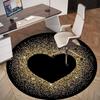 1 Stück Herz Glitzer Büro Runder Teppich, Unter Bürostühlen Schlafzimmer Wohnzimmer Heimdekoration, Teppich für Büro, -1110259