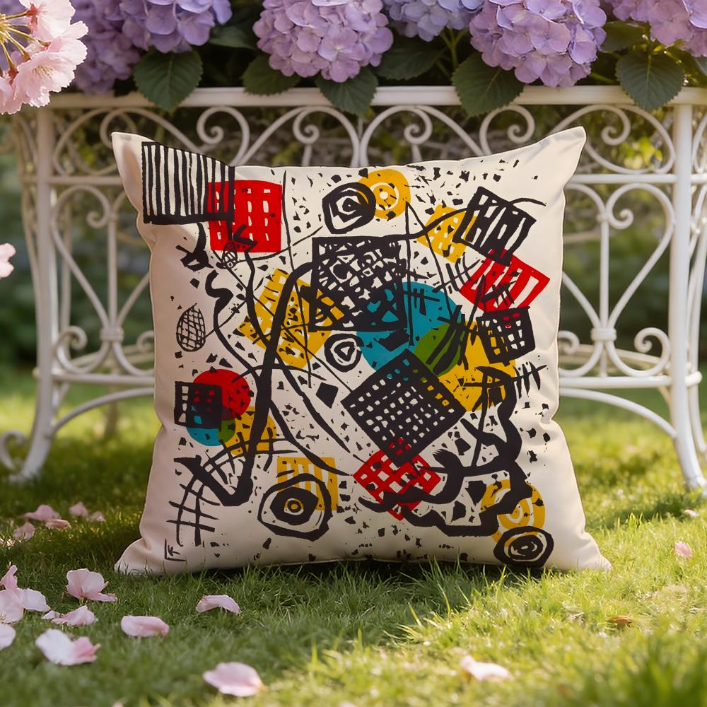 W-Wassily K-Kandinsky Art Cushion Cover Home & Car Dual-Scene Pillow Cover: Reversible for Premium Comfort