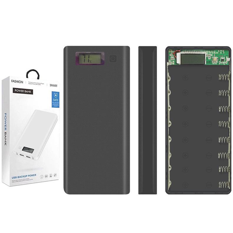 8-Cell Weld-Free Power Bank Kit with Dual Input and LCD Display