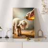 Frameless Canvas Painting, Vibrant and Charming Lamb Canvas Art Print - Wonderful Bible, Fun Creative Canvas Wall Decor for Living Room