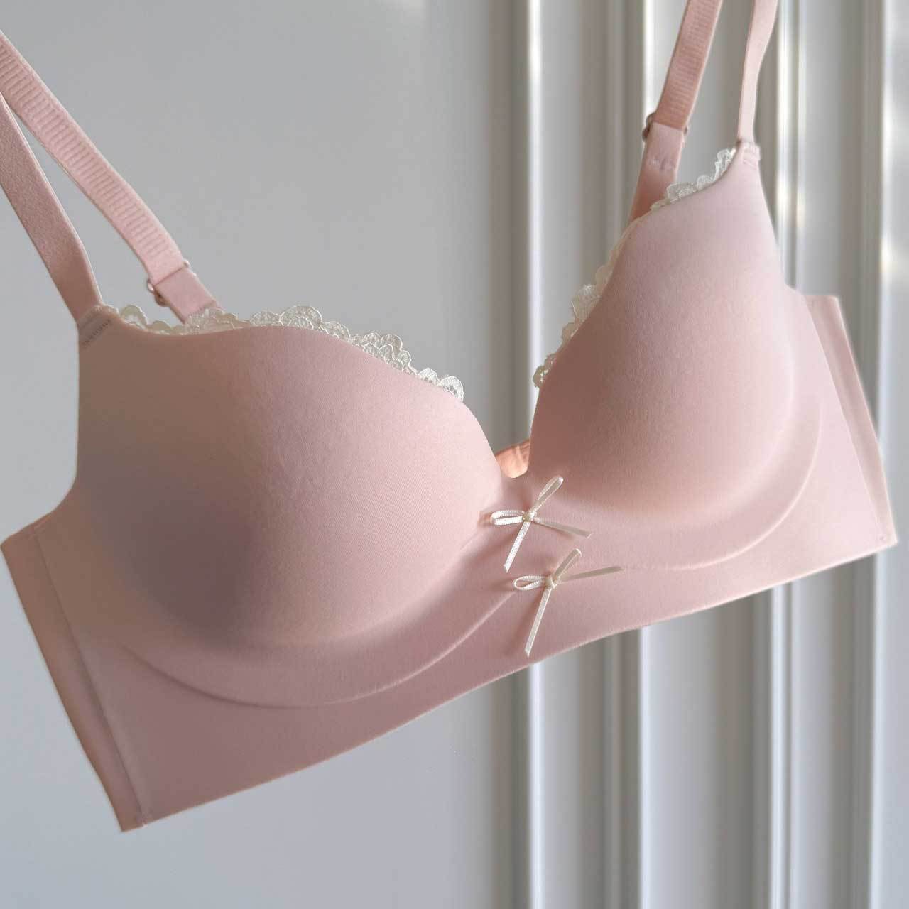 Cream Cloud  D three-dimensional pure lace underwear women s small breasts gather and show big upper support sub-breasts bra cover 32/70AB