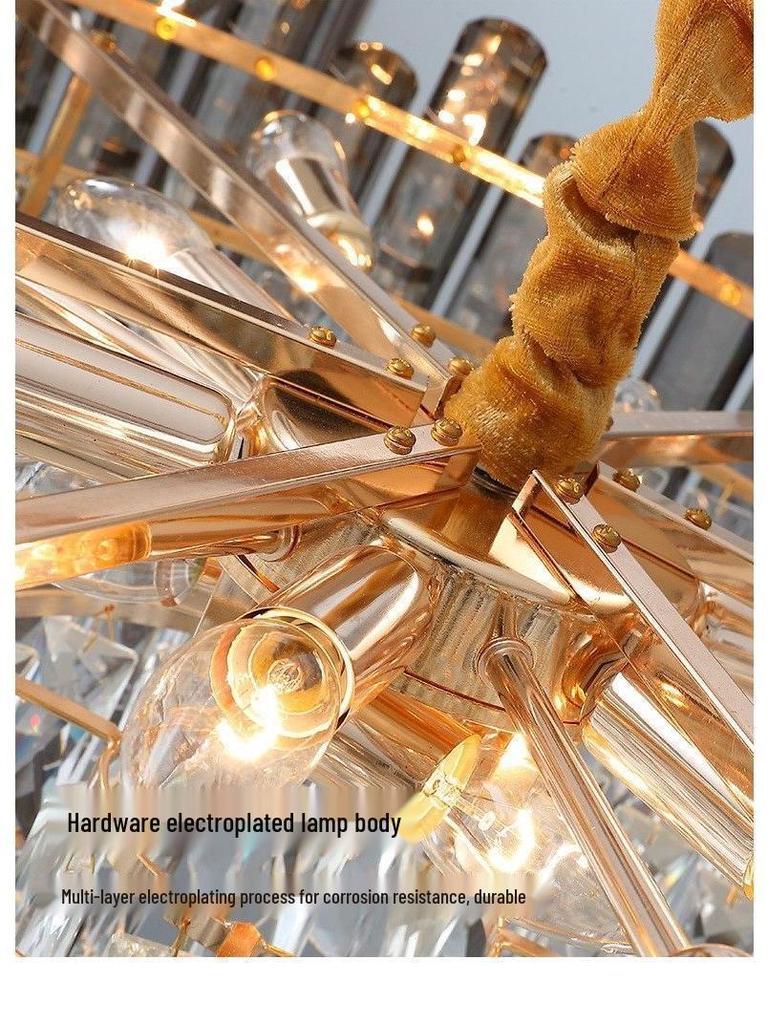 Luxurious Postmodern Crystal Chandelier - Modern Minimalist Lighting Fixture for Living Room, Bedroom, or Restaurant