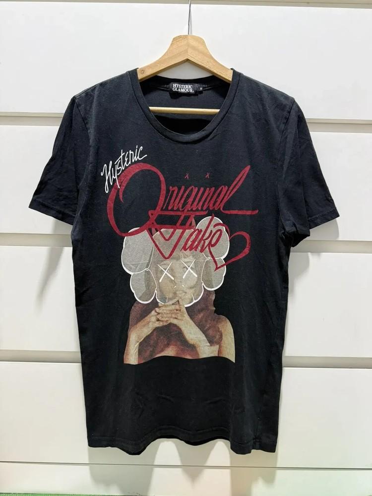Ремейк Hysteric Glamour x Original Fake черная футболка с коротким рукавом KV35918 Унисекс M