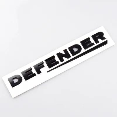 1X 3D Black Gray Silver ABS Lettering Badge Emblem 90 110 Tailgate Sticker Defender Trunk Decal Car Logo