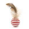 Cat Feather Rope Ball: Scratch & Bite-Resistant, Self-Entertaining Sisal Toy for Teeth Grinding and Teasing.