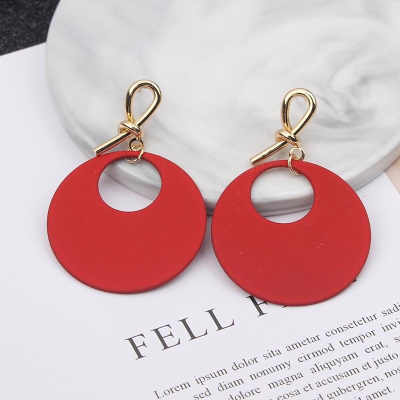 Big Statement Earrings Red Black White Gold Round Circle Oval Geometric Earrings for Women Punk Metal Earring Boho Jewelry 2020