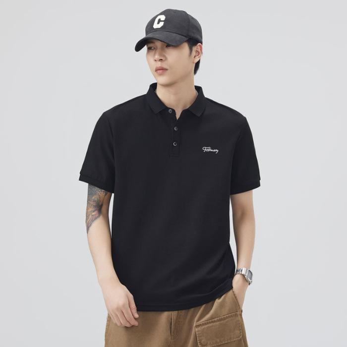 Summer Thin Three-dimensional Silicone Printed Short-sleeved POLO Shirt Men's T-shirt Top