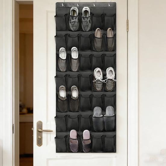 Over-the-Door Shoe Organizer 35 Pockets Mesh Breathable Storage Bag Hanging Shoe Storage Bag with Hooks for Door Closet Dorm Room