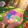 4 Stück Squishy Eiswürfel Spielzeug, Bunte Slow-Rebound Stressbälle für Kinder Erwachsene, Sensorische Fidget Geschenkbeutel, Weiches Quetschspielzeug