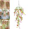 Garden Decoration Accessories Artificial Hanging Flower Faux Silk Orchid Colorful Flowers Outside Garden Porch Decorative