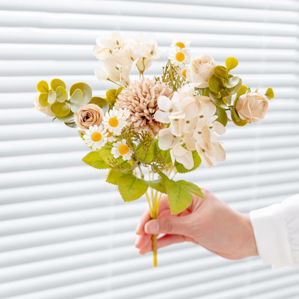 Многоцветный искусственный цветок розы, шелковые лепестки, DIY, имитация одуванчика, гортензии, ромашки, аксессуары, фото реквизит