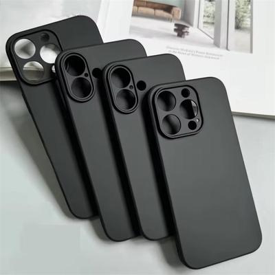 Luxuriöse Vollschwarze Silikon-Matte Handyhülle Für iPhone 17 Air 16 15 14 13 12 11 Pro Max Plus Rückseite TPU Weiche Hülle