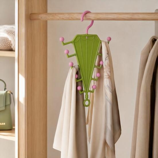 V-Shaped Hanging Rack with 10 Hooks Double Sided Hanger 360° Swivel Hook Closet