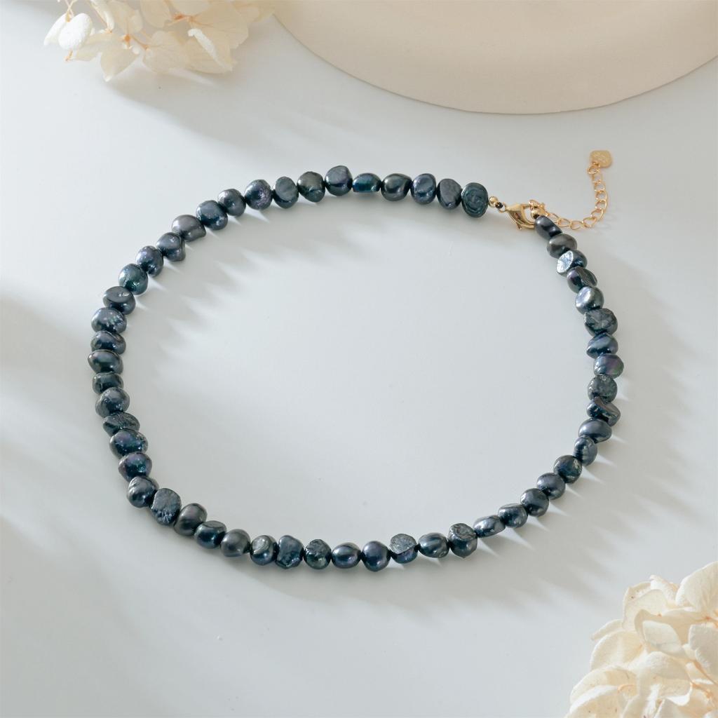 Vero Girocollo di Perle Barocche Naturali d'Acqua Dolce per Donna Ragazza Regalo Popolare AA 5-6mm 8-9mm Collana di Gioielli di Perle