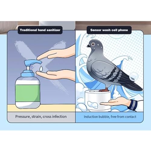Automatic Foaming Soap Dispenser, Cute Pigeon Shape Touchless Induction Soap Dispenser with Refillable Function, Perfect Gift for Kitchen Bathroom Hal