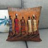African Oil Painting Featuring Ethnic Digital Printing Short Plush Pillow Covers For Car Sofa Office Cushion Cover Home Goods